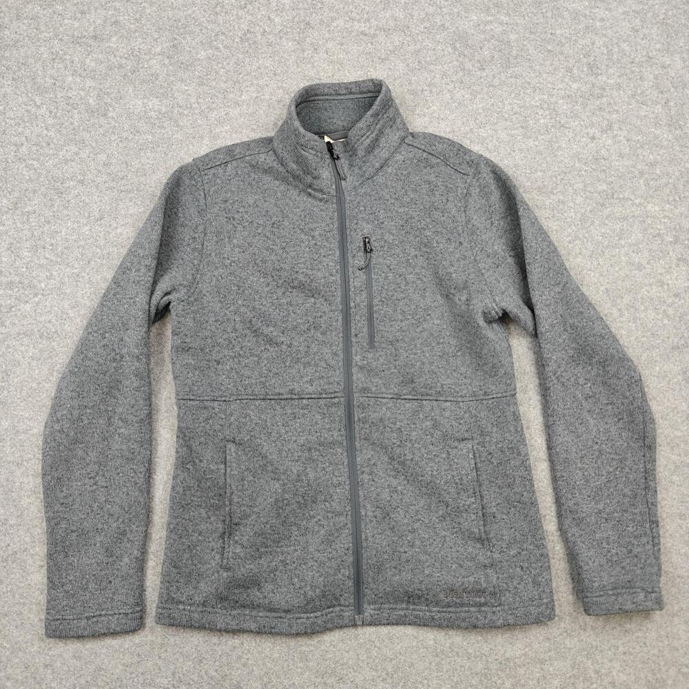 Marmot Mountain Works Jacket Womens Medium Gray Fleece Full Zip Pockets Hiking